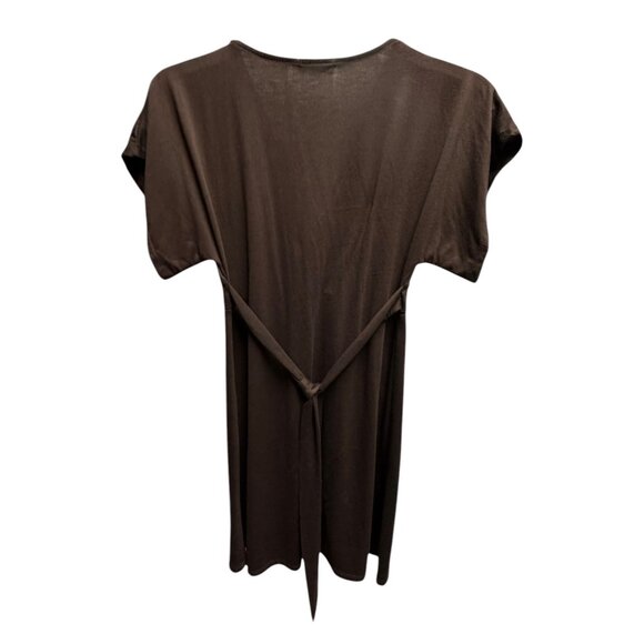 Steps Brown V-Neck Dress Stretchy Fabric & Back Tie Closure - Picture 6 of 8